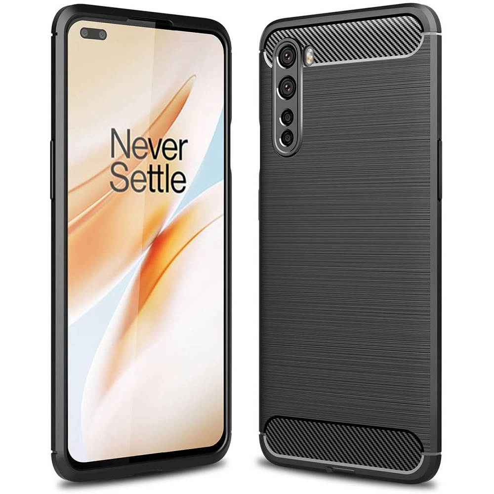 Husa Carbon Resistance pentru OnePlus Nord 5G, Fiber Design, Anti-Soc, Negru Titan
