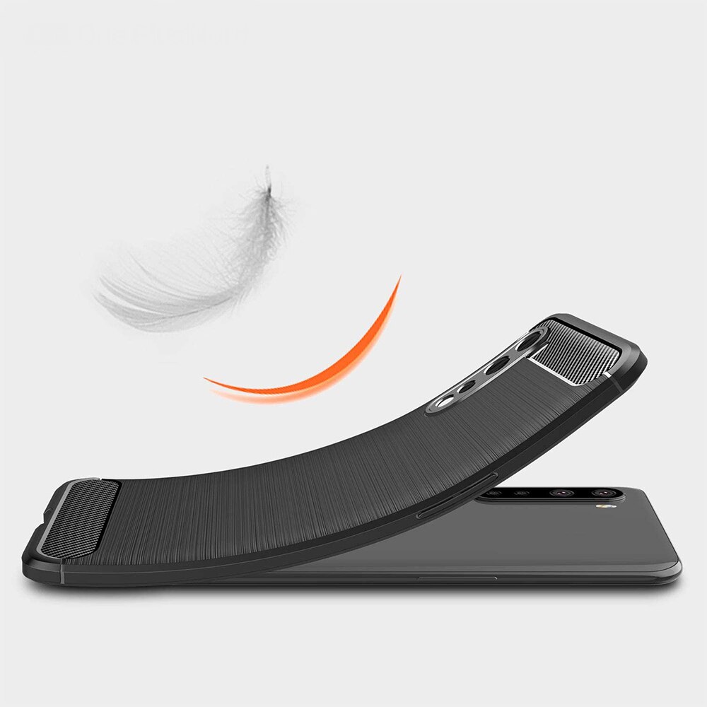 Husa Carbon Resistance pentru OnePlus Nord 5G, Fiber Design, Anti-Soc, Negru Titan