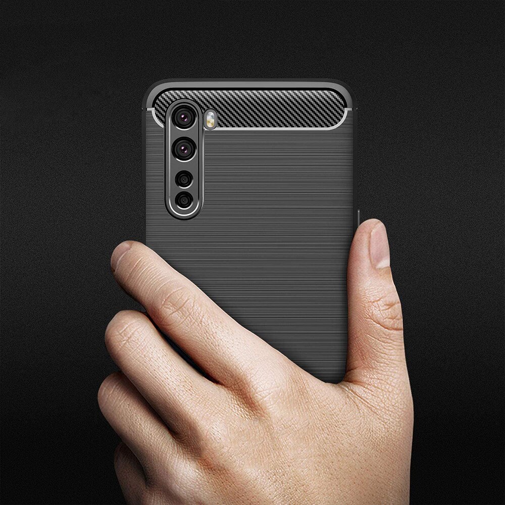 Husa Carbon Resistance pentru OnePlus Nord 5G, Fiber Design, Anti-Soc, Negru Titan