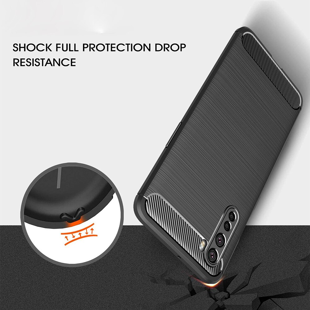 Husa Carbon Resistance pentru OnePlus Nord 5G, Fiber Design, Anti-Soc, Negru Titan