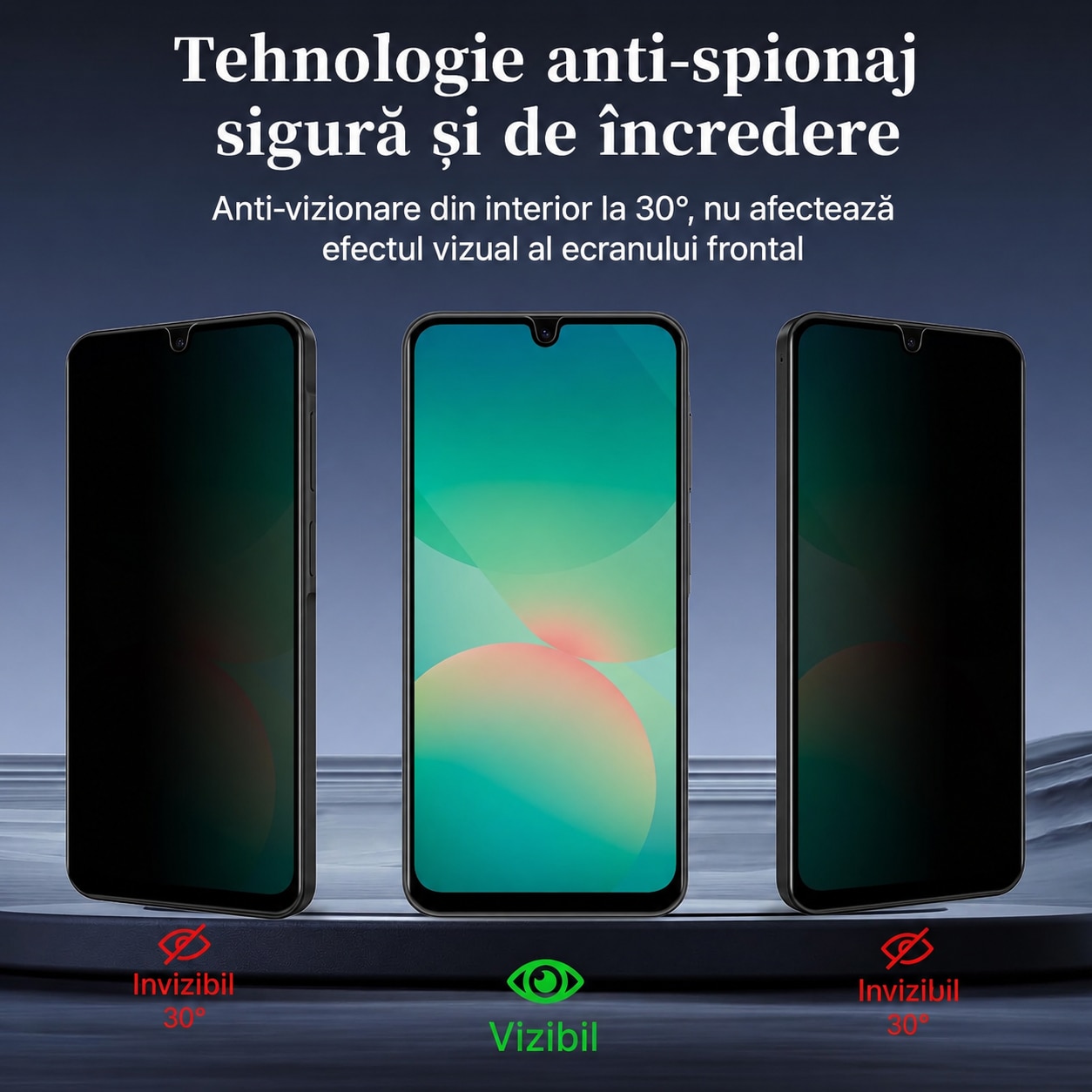 Folie sticla Privacy compatibila cu Samsung Galaxy A36 5G, Full Glue, Sticla Securizata, Anti-Spy, Claritate HD, Aplicare Usoara, Negru