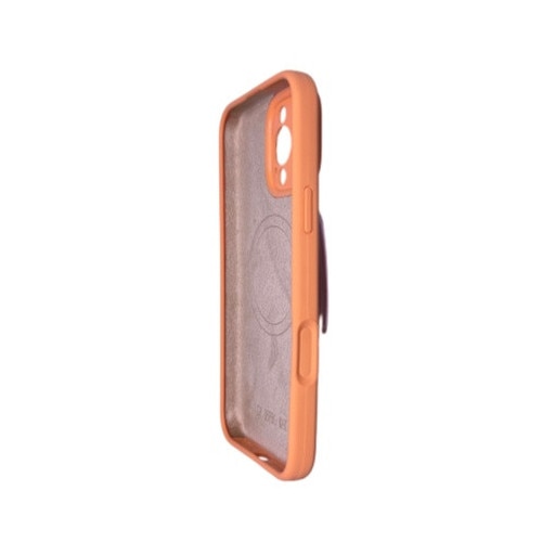 Husa de telefon cu incarcare magnetica din silicon lichid portocaliu pentru iPhone 16 Pro Max