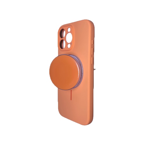 Husa de telefon cu incarcare magnetica din silicon lichid portocaliu pentru iPhone 16 Pro Max