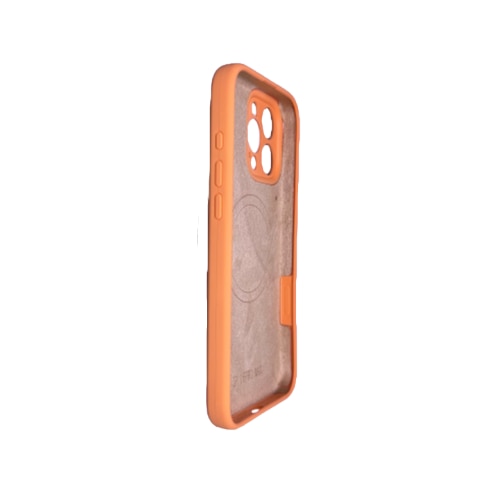 Husa de telefon cu incarcare magnetica din silicon lichid portocaliu pentru iPhone 16 Pro Max