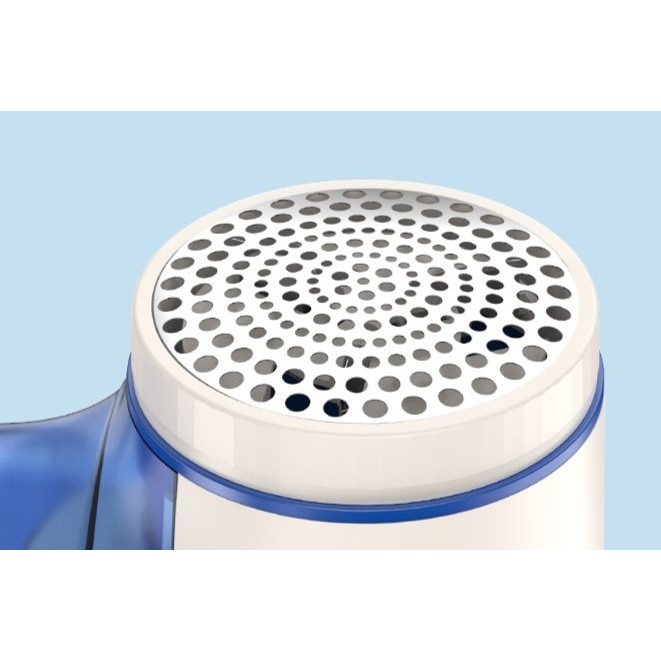 Aparat pentru curățat scame Danex, lame din oțel inoxidabil, încărcare USB Type-C, albastru, 15x7cm