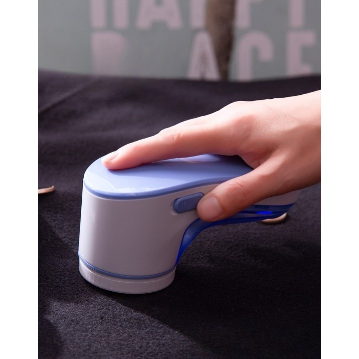 Aparat pentru curățat scame Danex, lame din oțel inoxidabil, încărcare USB Type-C, albastru, 15x7cm