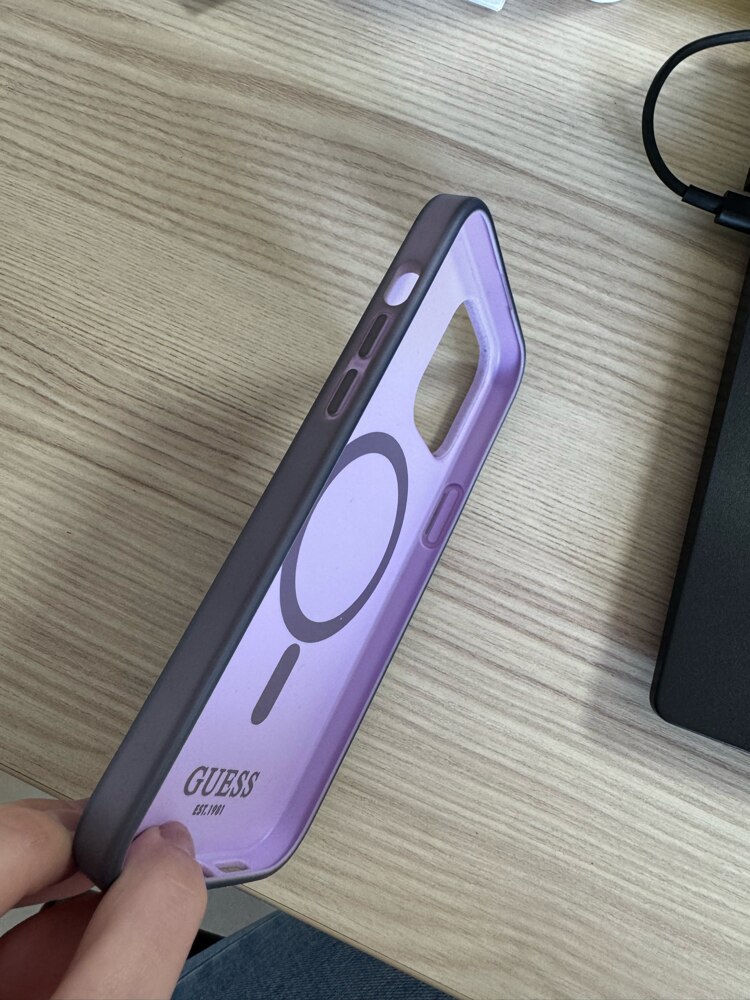 Husa de protectie Cover Guess PU Saffiano MagSafe pentru iPhone 15 Pro Max, Purple