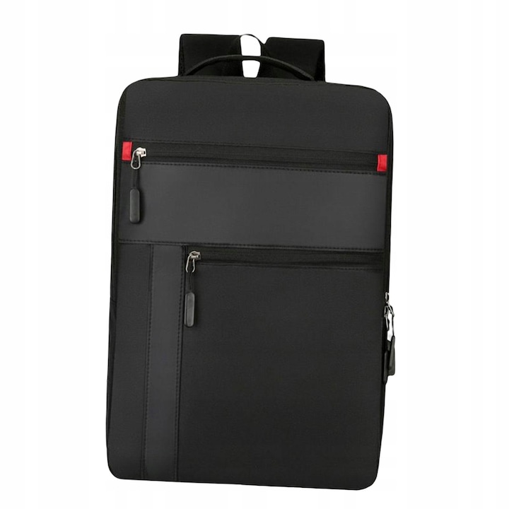 Plecak pentru laptop 15,6", multicolor, cu port USB, set cu husa waterproof