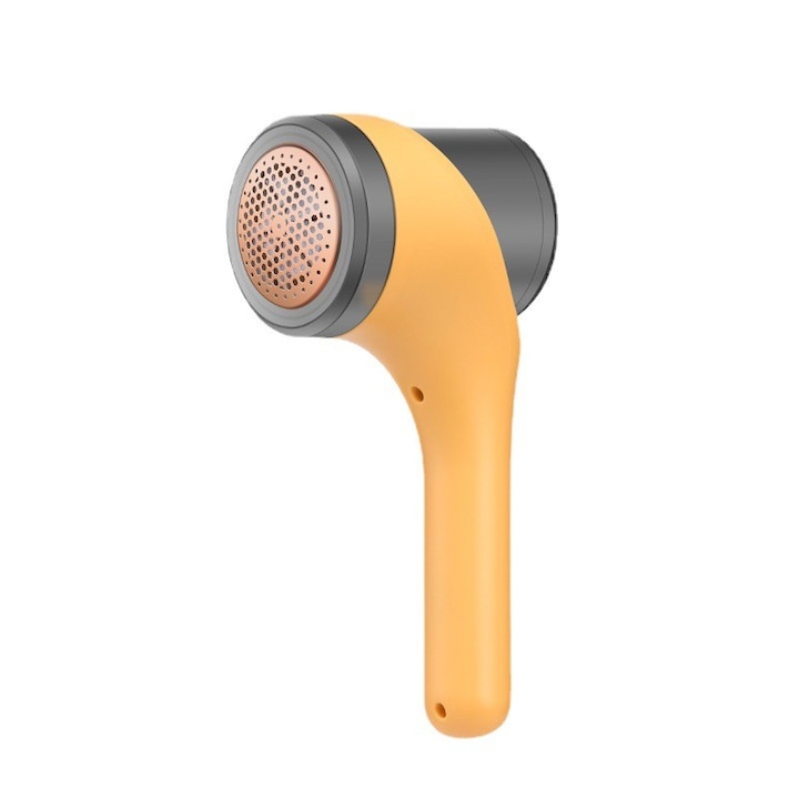Aparat Scame si Par Haine, Electric, USB inclus, Periuta Curatare, pentru Diferite Tesaturi, 3 Trepte, 20.5 x 8.8 x 7 cm, Galben