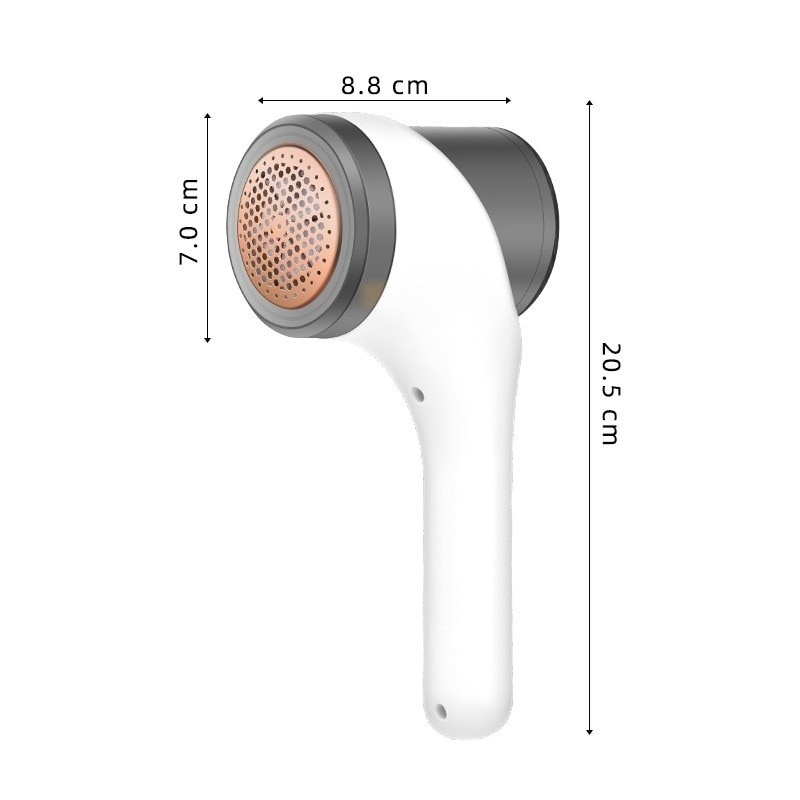 Aparat Scame si Par Haine, Electric, USB inclus, Periuta Curatare, pentru Diferite Tesaturi, 3 Trepte, 20.5 x 8.8 x 7 cm, Alb