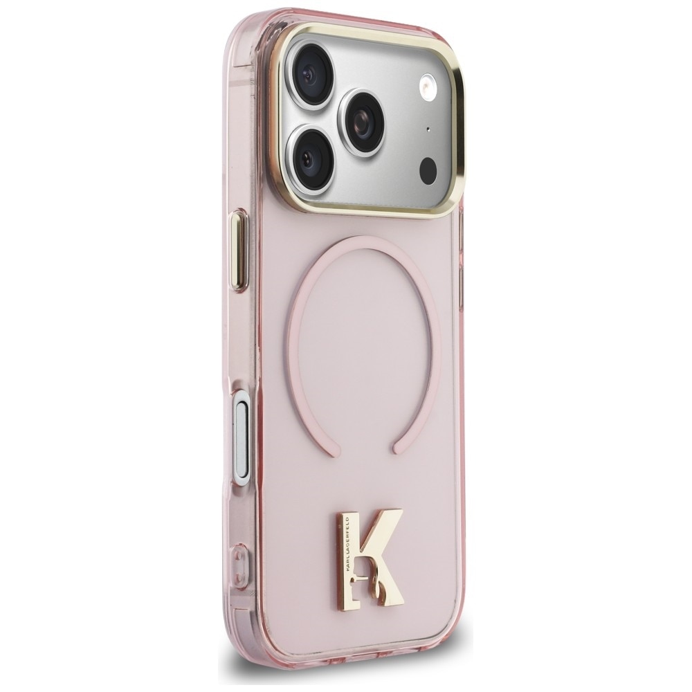 Husa Karl Lagerfeld IML K Head Logo cu MagSafe compatibila cu iPhone 17 Pro Max, Roz