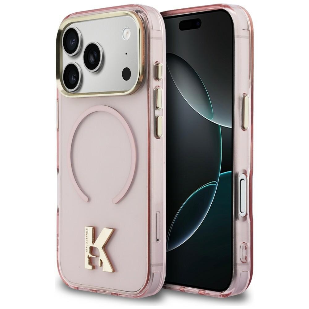 Husa Karl Lagerfeld IML K Head Logo cu MagSafe compatibila cu iPhone 17 Pro Max, Roz