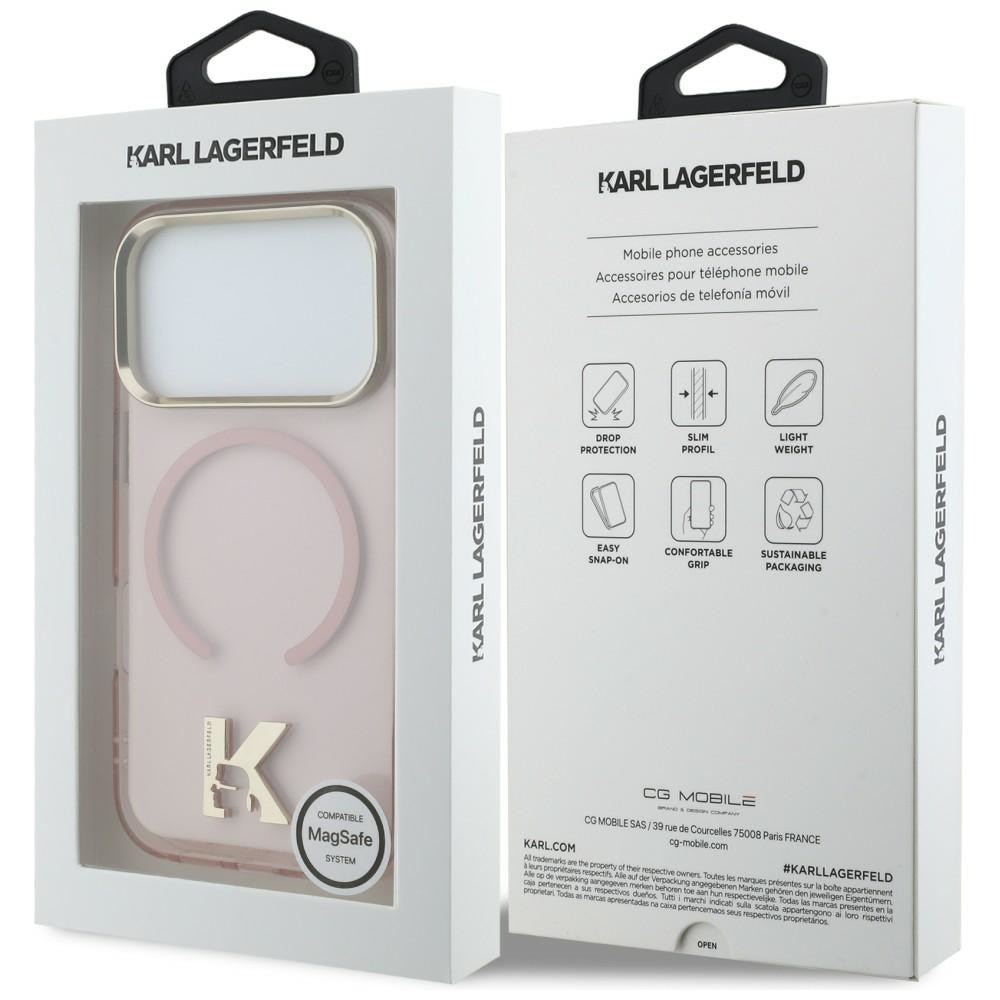 Husa Karl Lagerfeld IML K Head Logo cu MagSafe compatibila cu iPhone 17 Pro Max, Roz