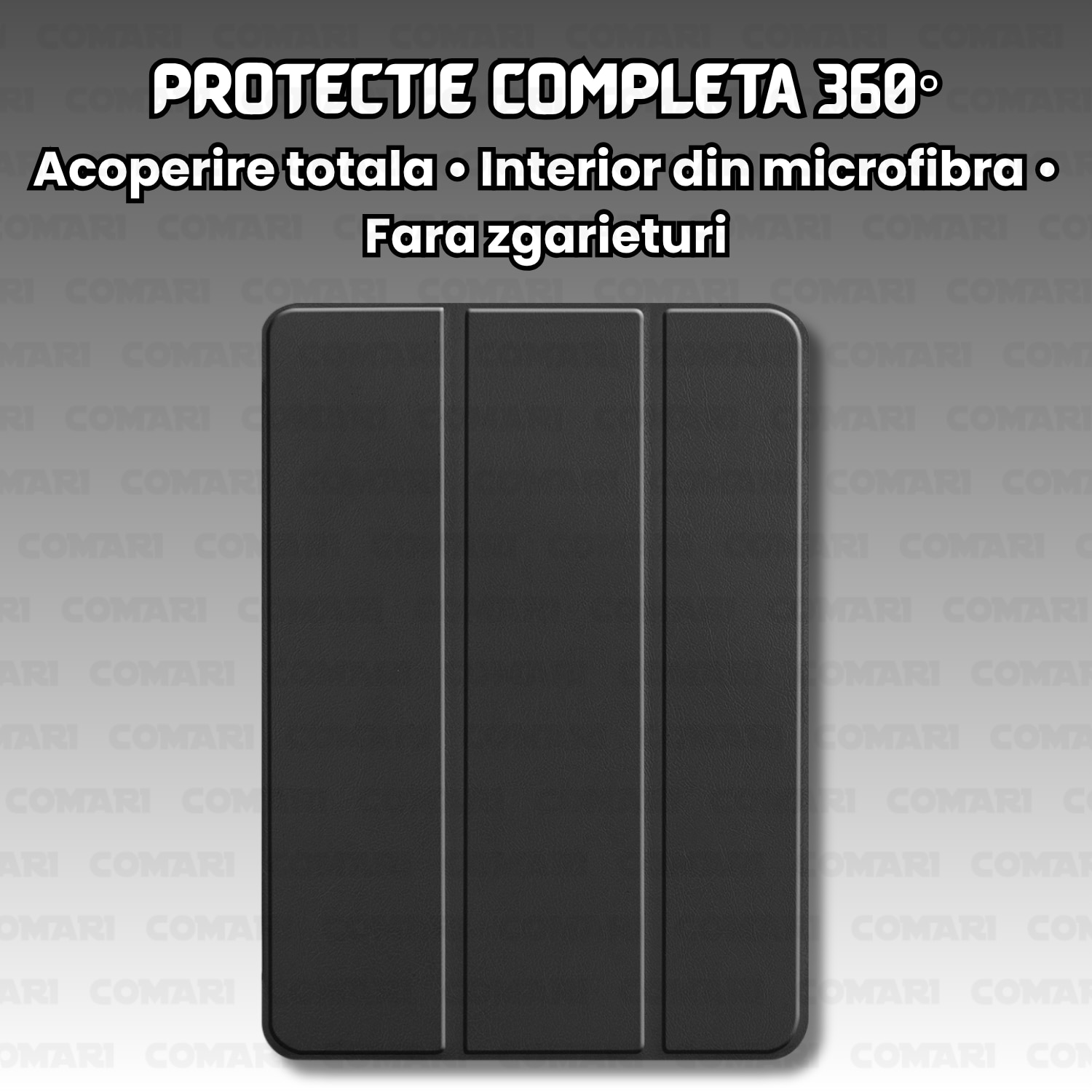 Husă pentru tabletă Comari EliteCover, protecție 360, funcție stand, Negru, pentru iPad Pro 11 (2024/2025)