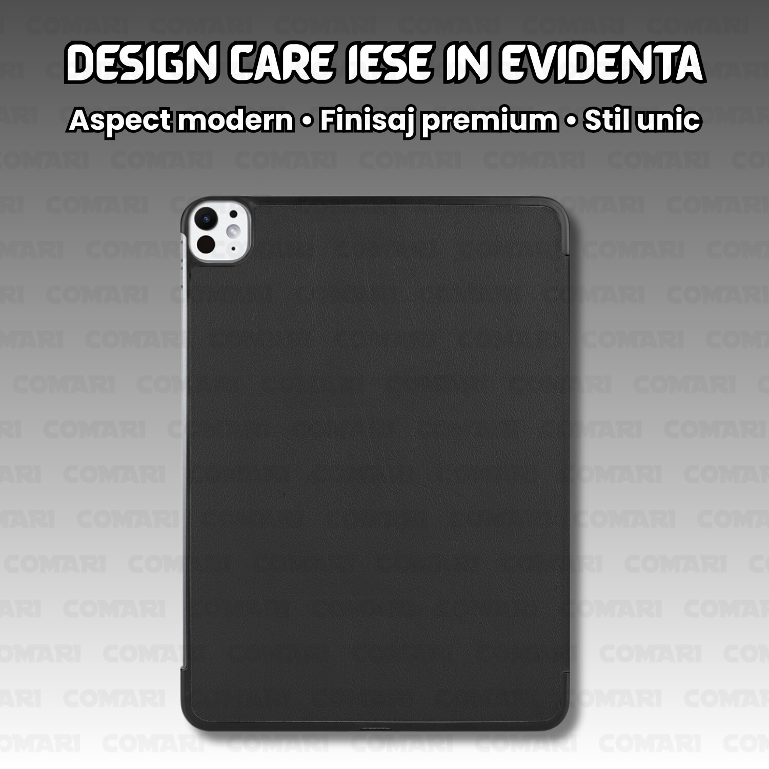 Husă pentru tabletă Comari EliteCover, protecție 360, funcție stand, Negru, pentru iPad Pro 11 (2024/2025)