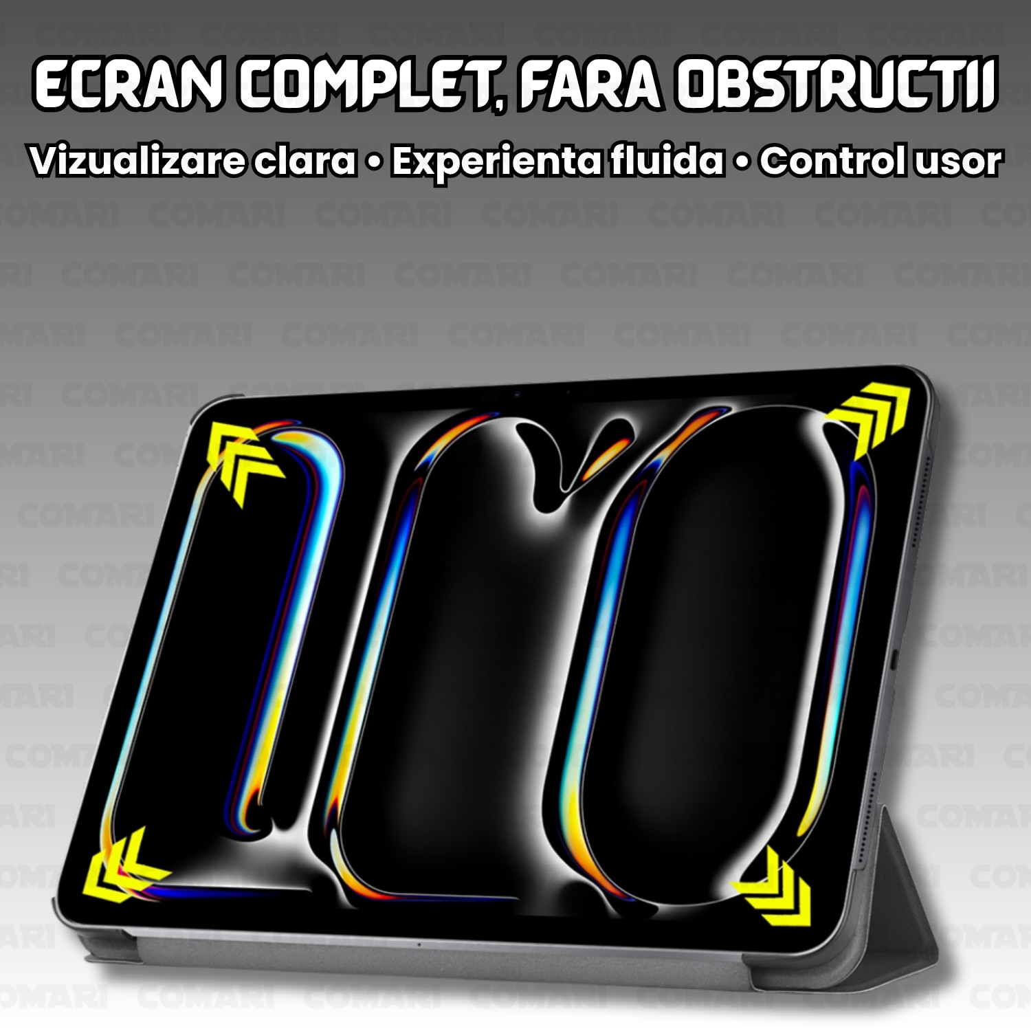 Husă pentru tabletă Comari EliteCover, protecție 360, funcție stand, Negru, pentru iPad Pro 11 (2024/2025)