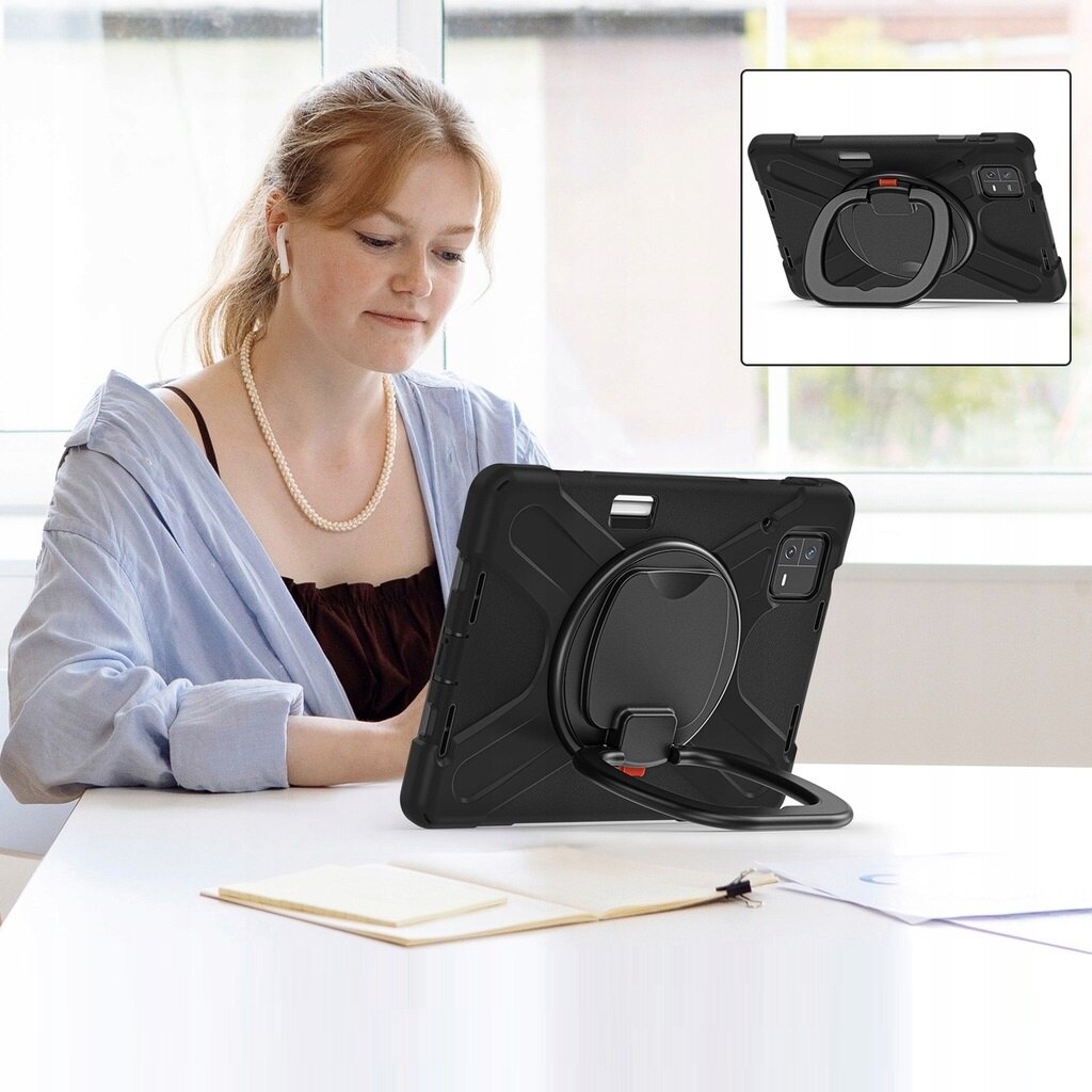 Husa tableta pentru iPad Air 5/4 si iPad Pro 11", neagra, cu suport rotativ 360°