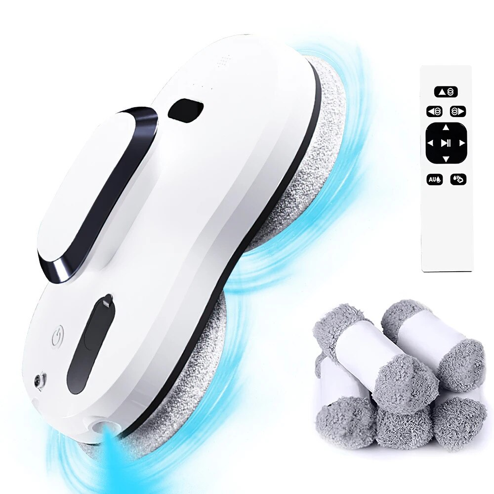Robot de curatare geamuri, Telecomanda, Duza de pulverizare cu ultrasunete, 3800Pa