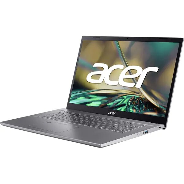 Laptop ACER Aspire 5 A517-53G, Intel Core i5-1235U pana la 4.4GHz, 17.3" Full HD, 8GB, SSD 512GB, Intel Iris Xe Graphics, Free DOS, Gri