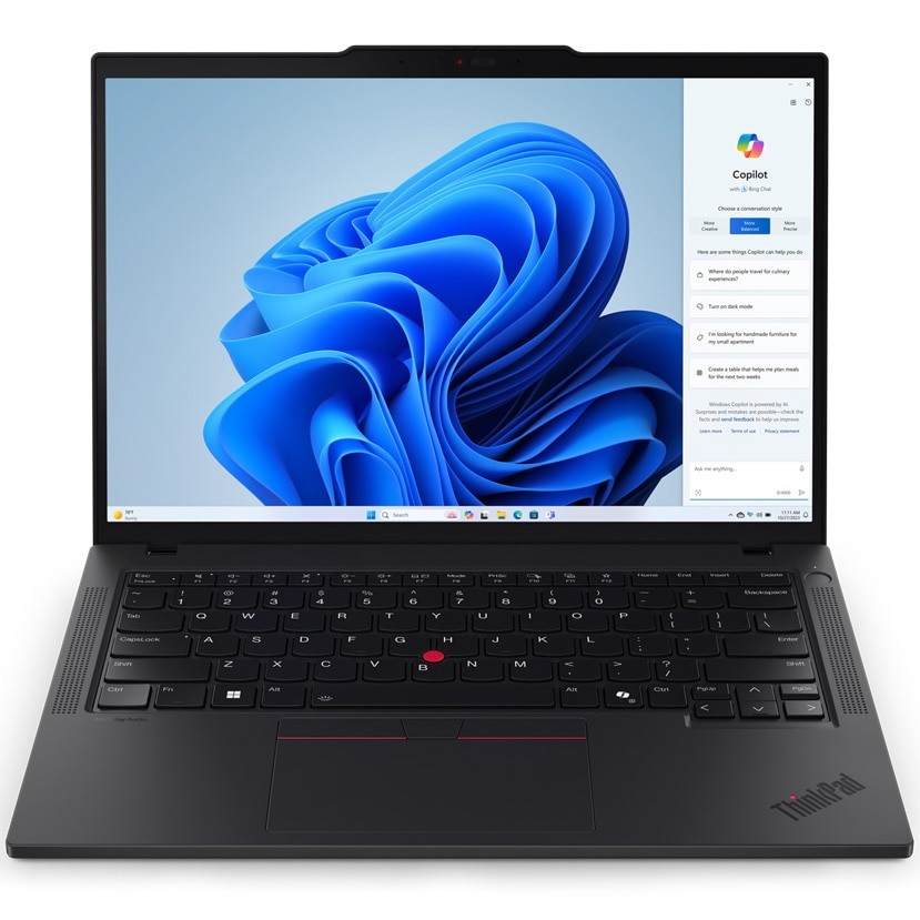 Laptop ThinkPad T14 Gen 5 cu procesor Intel® Core™ Ultra 7 155U pana la 4.8GHz, 14" WUXGA, IPS, 16GB DDR5, 512GB SSD, Intel® Graphics, Windows® 11 Pro, Black, 3y Courier or Carry-in