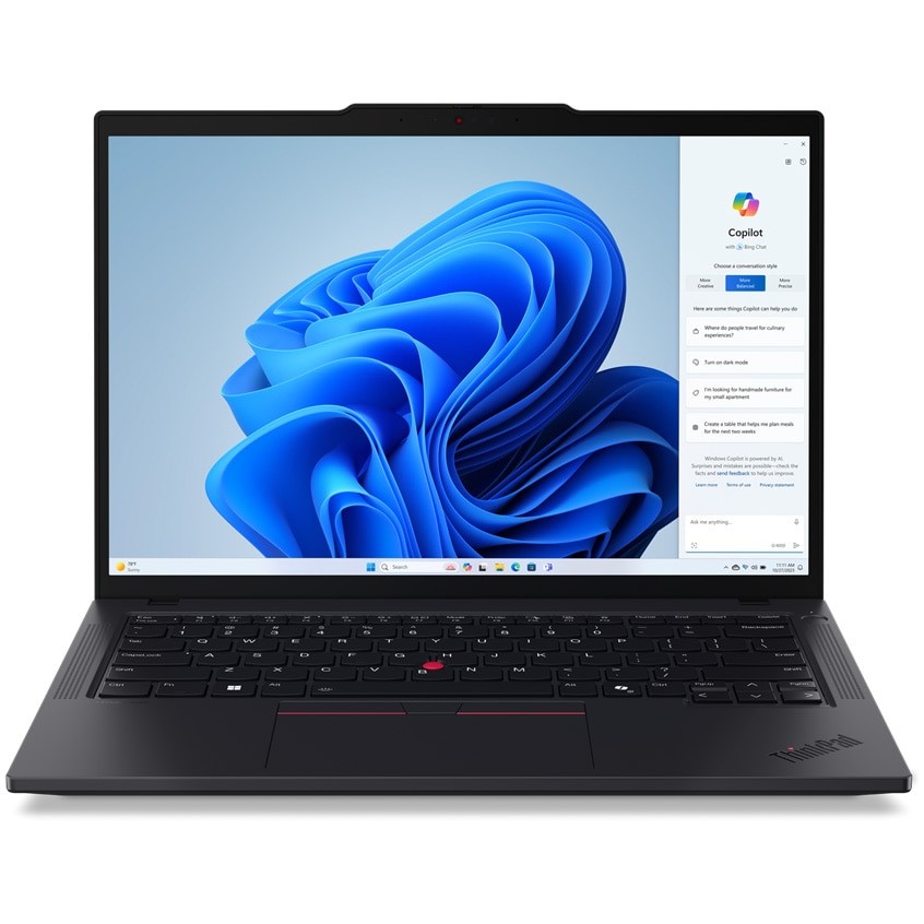 Laptop ThinkPad T14 Gen 5 cu procesor Intel® Core™ Ultra 7 155U pana la 4.8GHz, 14" WUXGA, IPS, 16GB DDR5, 512GB SSD, Intel® Graphics, Windows® 11 Pro, Black, 3y Courier or Carry-in