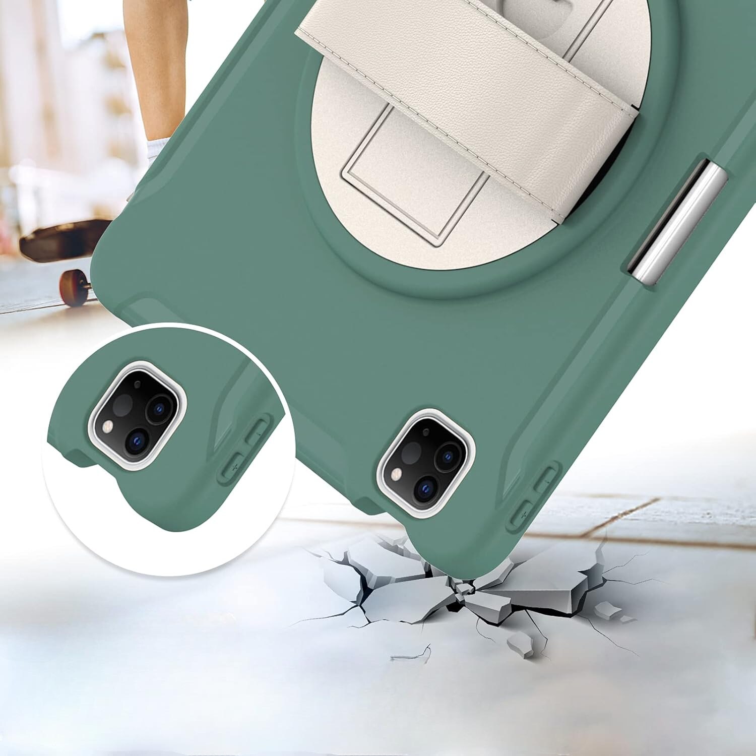 Husa compatibil cu iPad Pro 3/2/1 11" cu suport, Verde