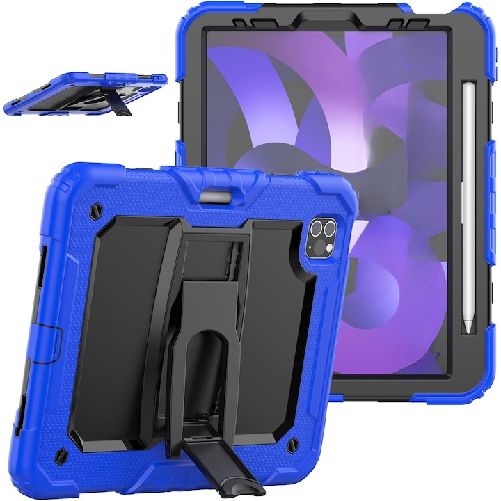 Husa compatibila cu iPad Air 5/Air 4/Pro 11 cu curea de umar, albastra