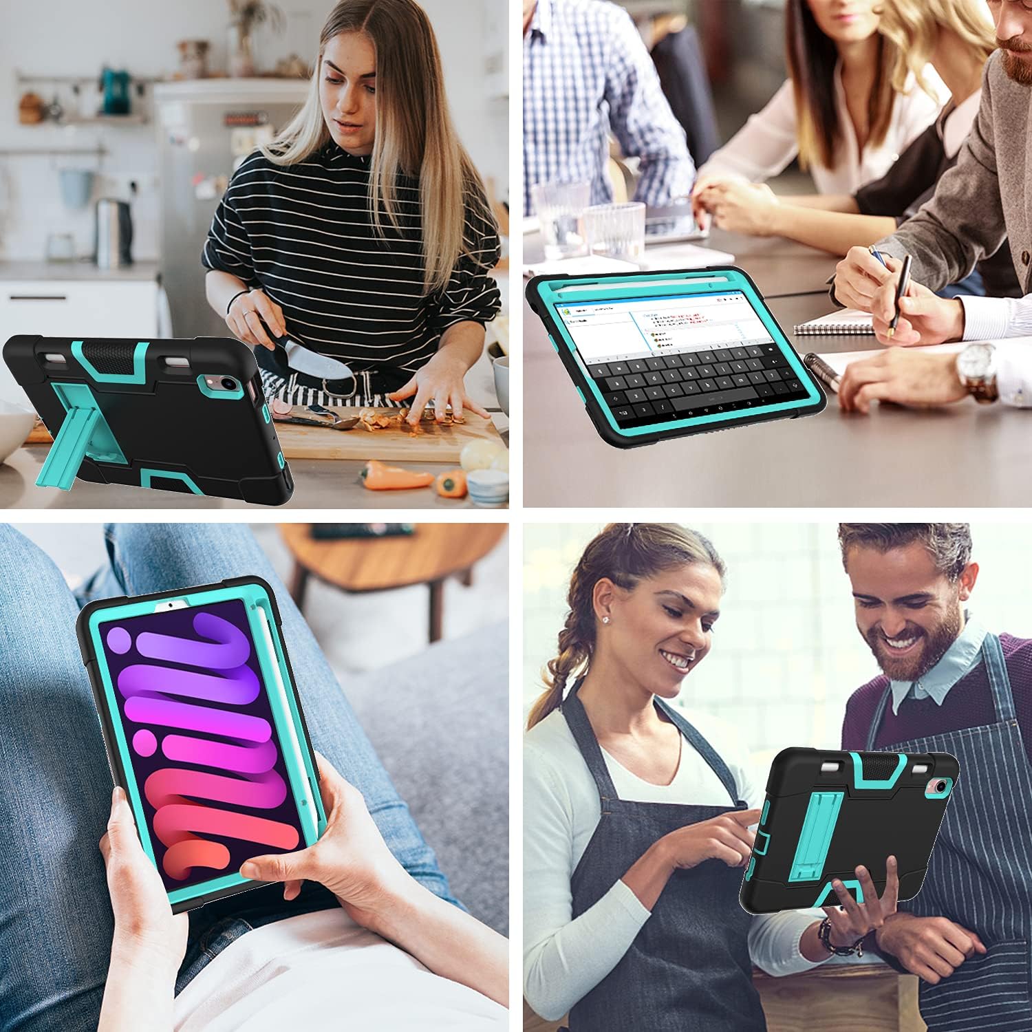 Etui Pancerne pentru iPad Mini 6 8.3", cu suport si loc pentru rysik, Negru