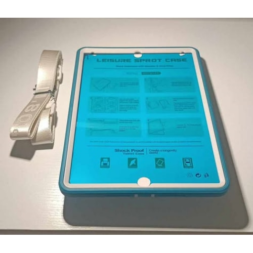 Husa tableta, pentru iPad 7/8/9 10.2inch, 3 straturi, suport rotativ, albastru