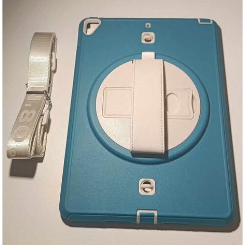 Husa tableta, pentru iPad 7/8/9 10.2inch, 3 straturi, suport rotativ, albastru