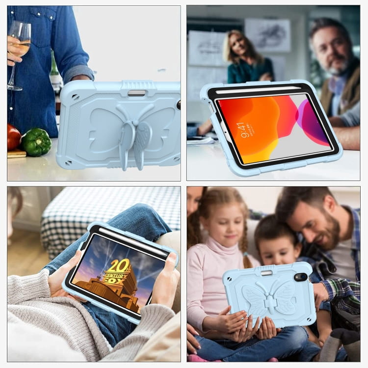 Husa pentru iPad Mini 6, albastru, cu suport si curea de umar