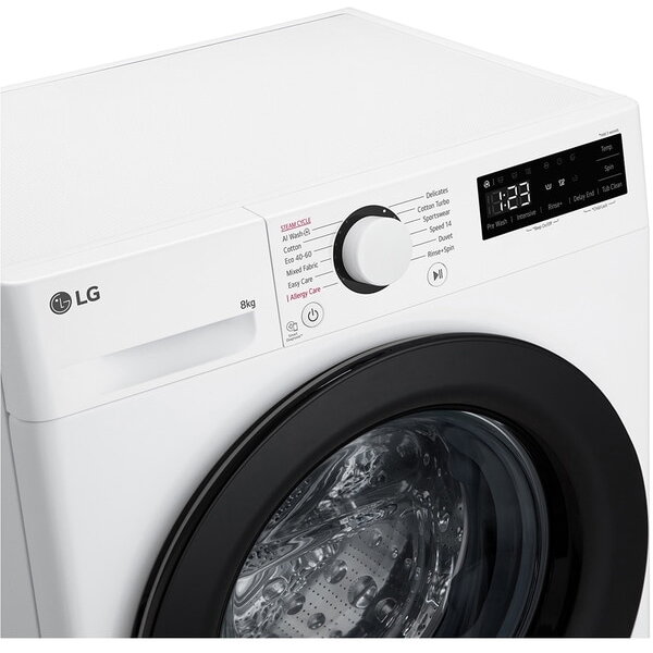 LG F2WR508SBW - Masina de spalat rufe, 8 kg, 1200 rpm, Clasa A, 3 programe, Display LED, Alb