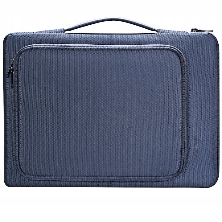 Geanta laptop Innostyle® impermeabila OmniProtect®, material ecologic din 38 sticle PET, dimensiuni externe 39x28x5cm, interne 37x26x3cm, pentru laptopuri de 16" si 15,6", fermoare YKK, usoara (480g), albastru