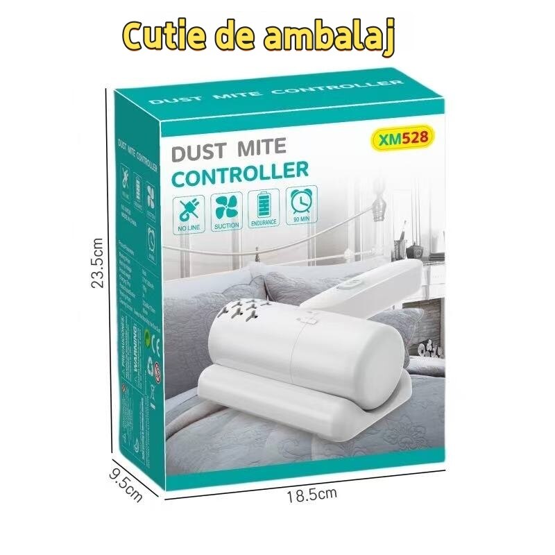 Aspirator fara fir anti-acarieni, cu filtru HEPA lavabil, perie rotativa, functie de curatare profunda prin vibratii, lampa cu raze ultraviolete UV-C pentru dezinfectare, potrivit pentru covoare