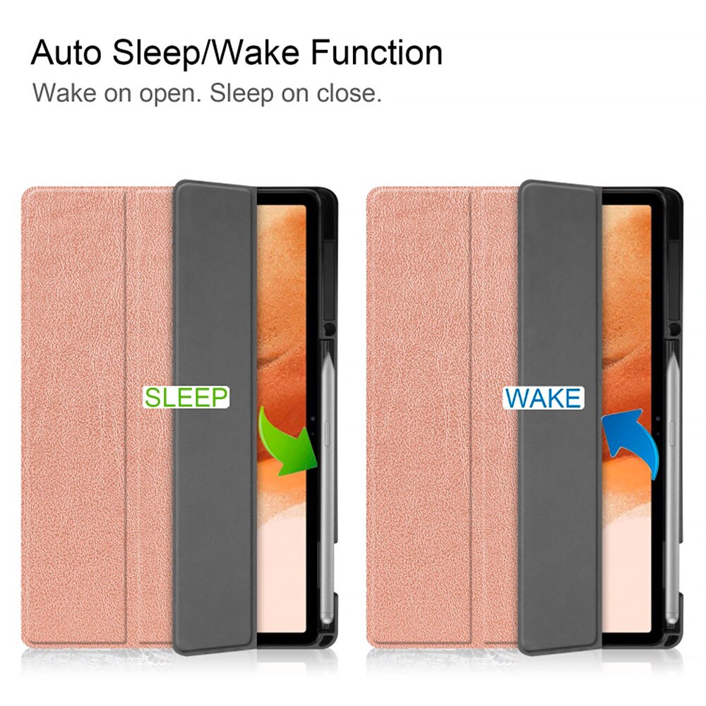 Husa tableta din piele pentru Lenovo Tab P12, Protectie Completa, Functie de Stand, Rose Gold