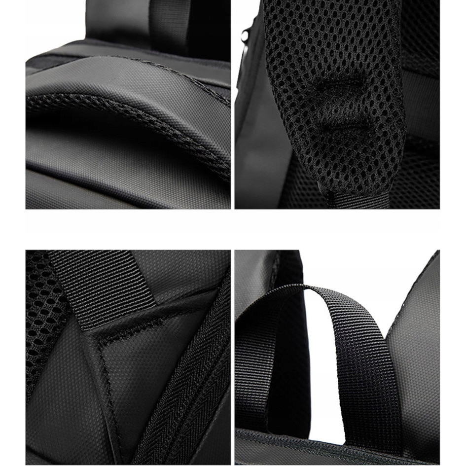 Rucsac laptop Mozos PM37, 15,6", antiefractie, extensibil, negru, 45x32x13-21cm