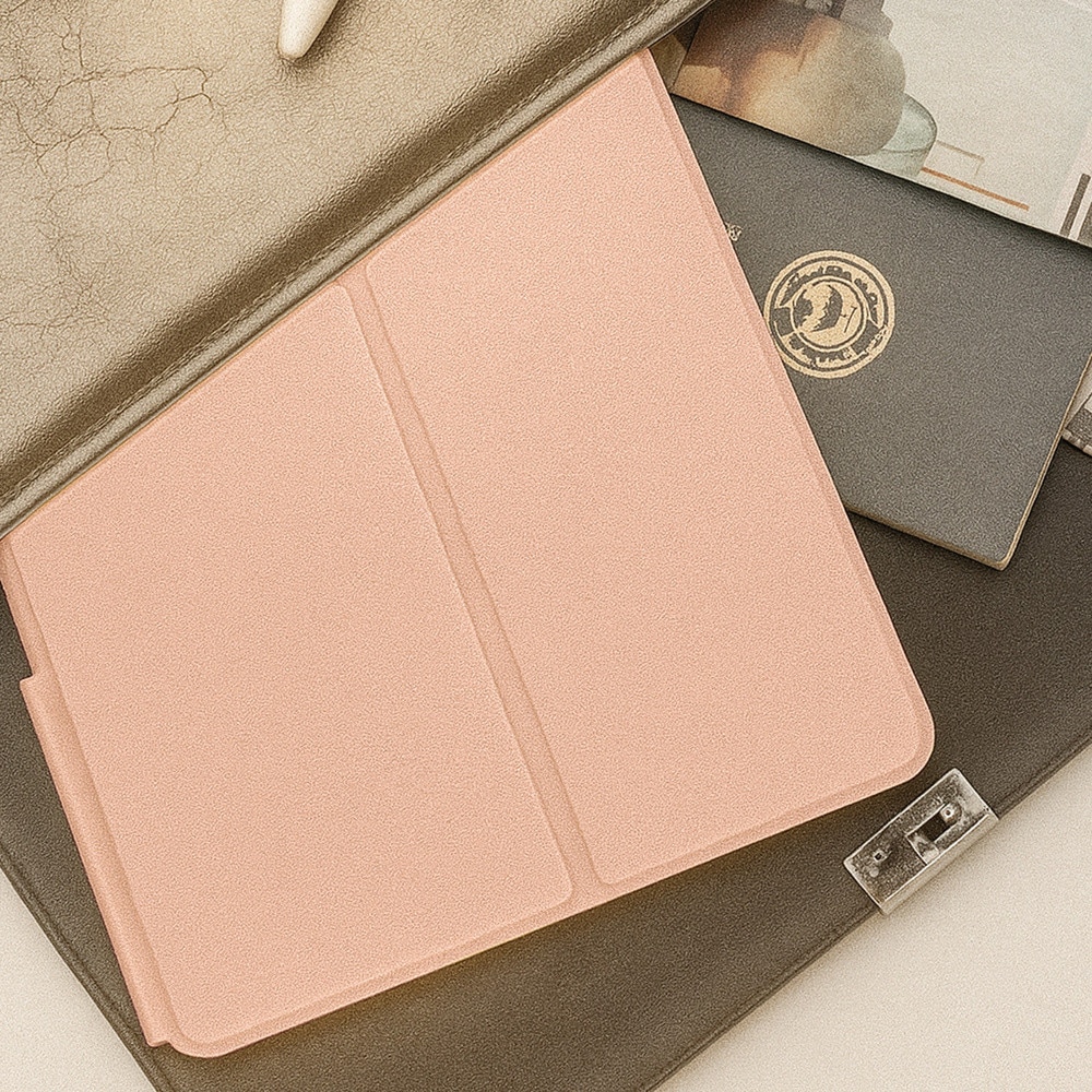 Husa tableta, etui Smart, Lenovo Tab Plus TB351FU, roz auriu, functie suport, 15x60°