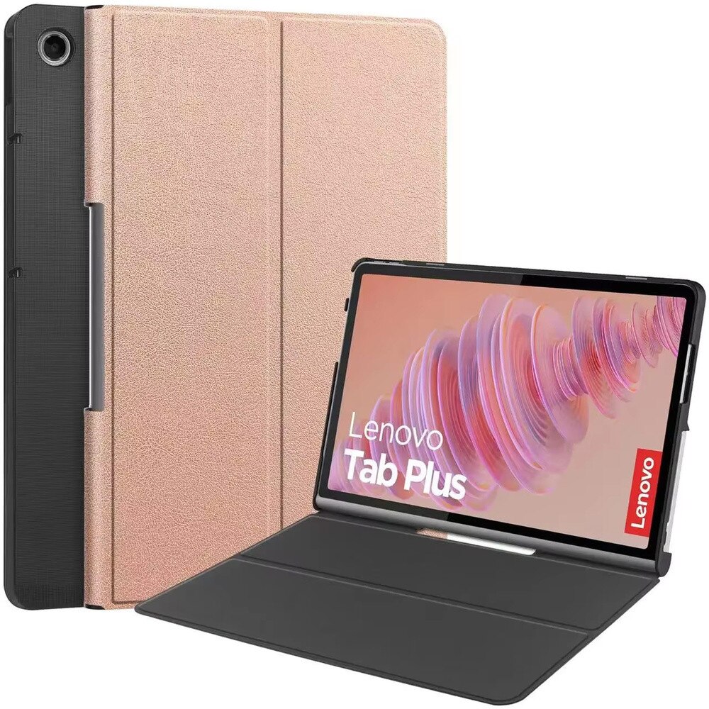 Husa tableta, etui Smart, Lenovo Tab Plus TB351FU, roz auriu, functie suport, 15x60°