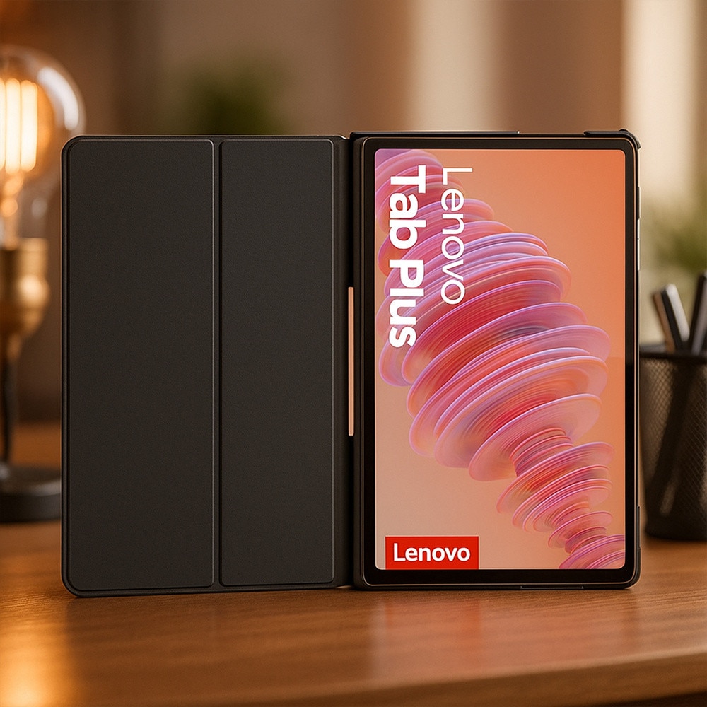 Husa tableta, etui Smart, Lenovo Tab Plus TB351FU, roz auriu, functie suport, 15x60°