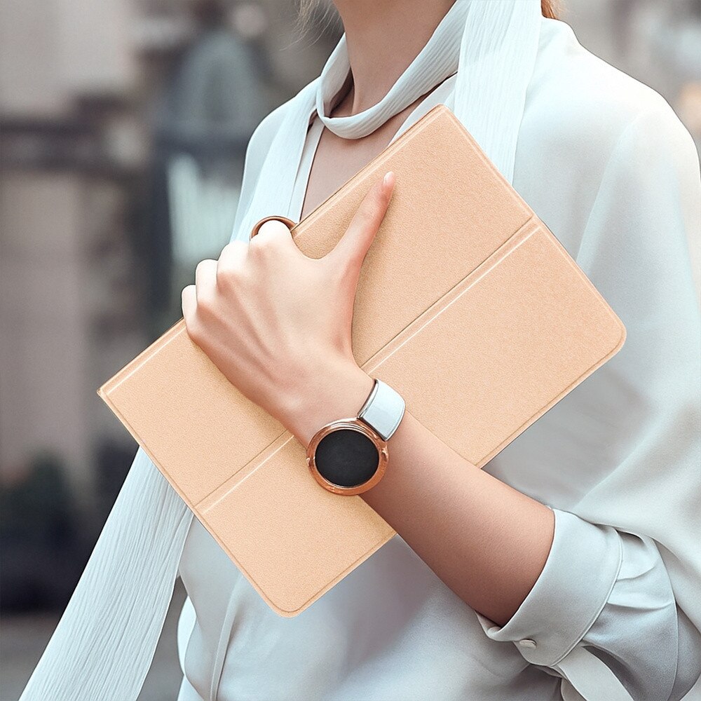 Husa tableta, etui Smart, Lenovo Tab Plus TB351FU, roz auriu, functie suport, 15x60°