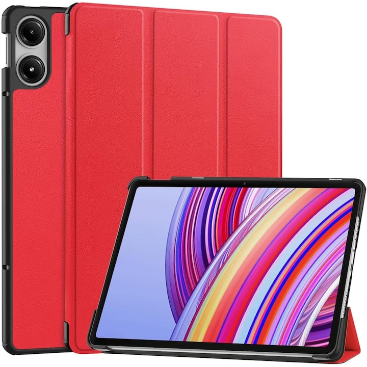 Husa tableta, pentru Xiaomi Redmi Pad Pro 12.1 Inch 2024, auto functie sleep/wake tip stand, rosu