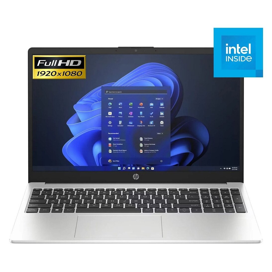 Laptop HP 250 G10 cu procesor Intel® Core™ i3-1315U pana la 4.5GHz, 15.6", Full HD, IPS, 16GB DDR4 RAM, 512GB SSD, Intel® UHD Graphics, Free DOS, Metalic silver