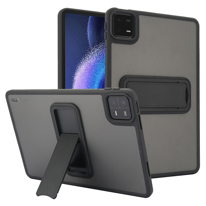 Husa tableta pentru Xiaomi Pad 6/6 Pro, din piele PU + TPU, cu suport, carcasa hibrida, negru