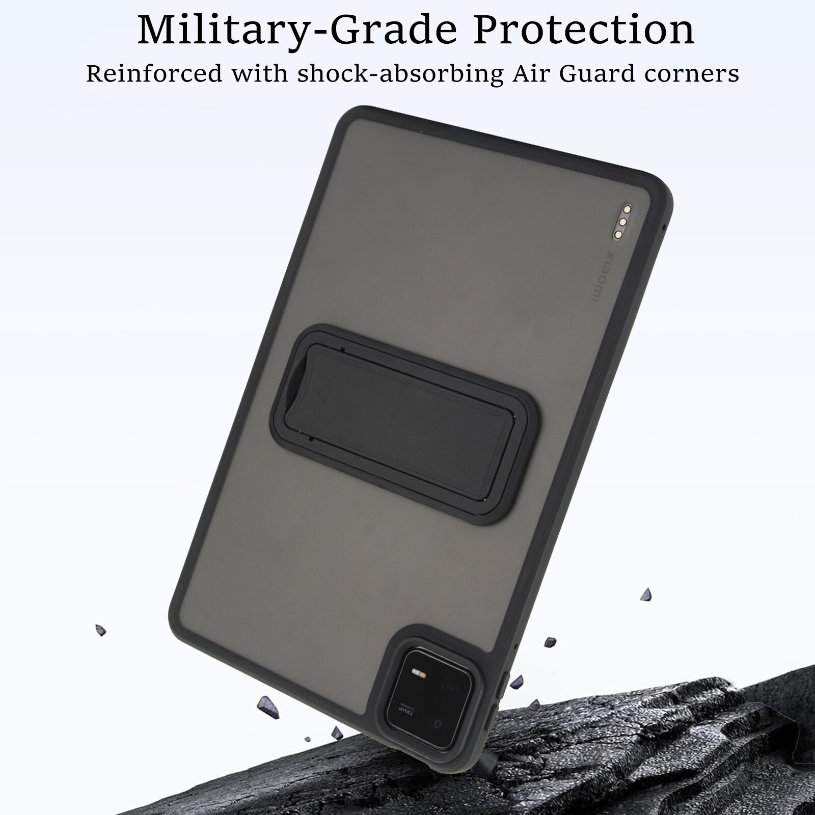 Husa tableta pentru Xiaomi Pad 6/6 Pro, din piele PU + TPU, cu suport, carcasa hibrida, negru