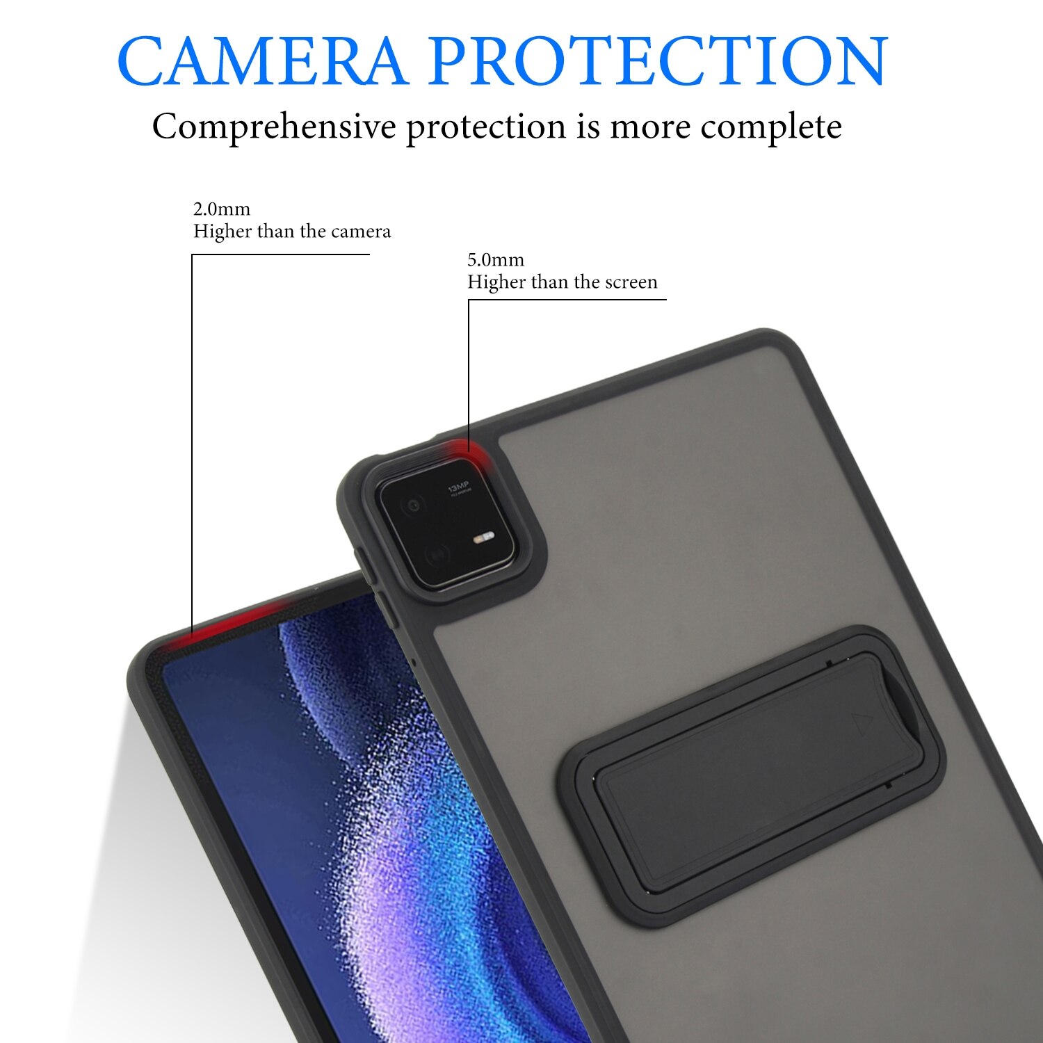 Husa tableta pentru Xiaomi Pad 6/6 Pro, din piele PU + TPU, cu suport, carcasa hibrida, negru