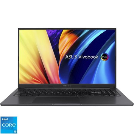 Laptop ASUS 15.6'' Vivobook 15X OLED K3504VA, FHD, Procesor Intel® Core™ i5-1340P (12M Cache, up to 4.60 GHz), 12 cores, 16GB DDR4, 1 TB SSD, Intel Iris Xe, No OS, Indie Black, OLED