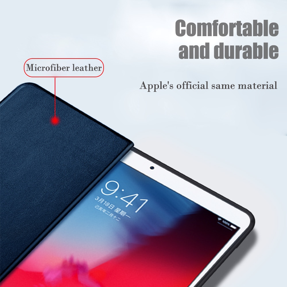Husa tableta, Poliuretan/Silicon, Compatibil cu iPad, 10.2'', Albastru