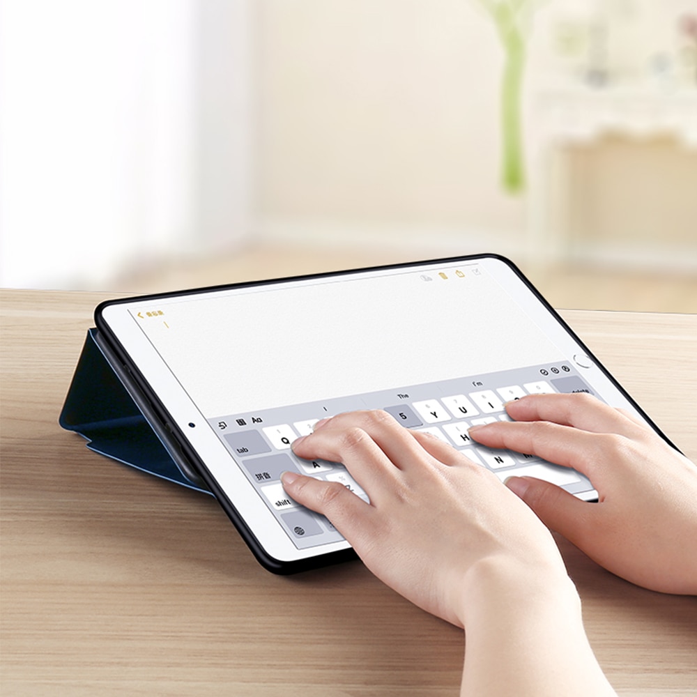 Husa tableta, Poliuretan/Silicon, Compatibil cu iPad, 10.2'', Albastru