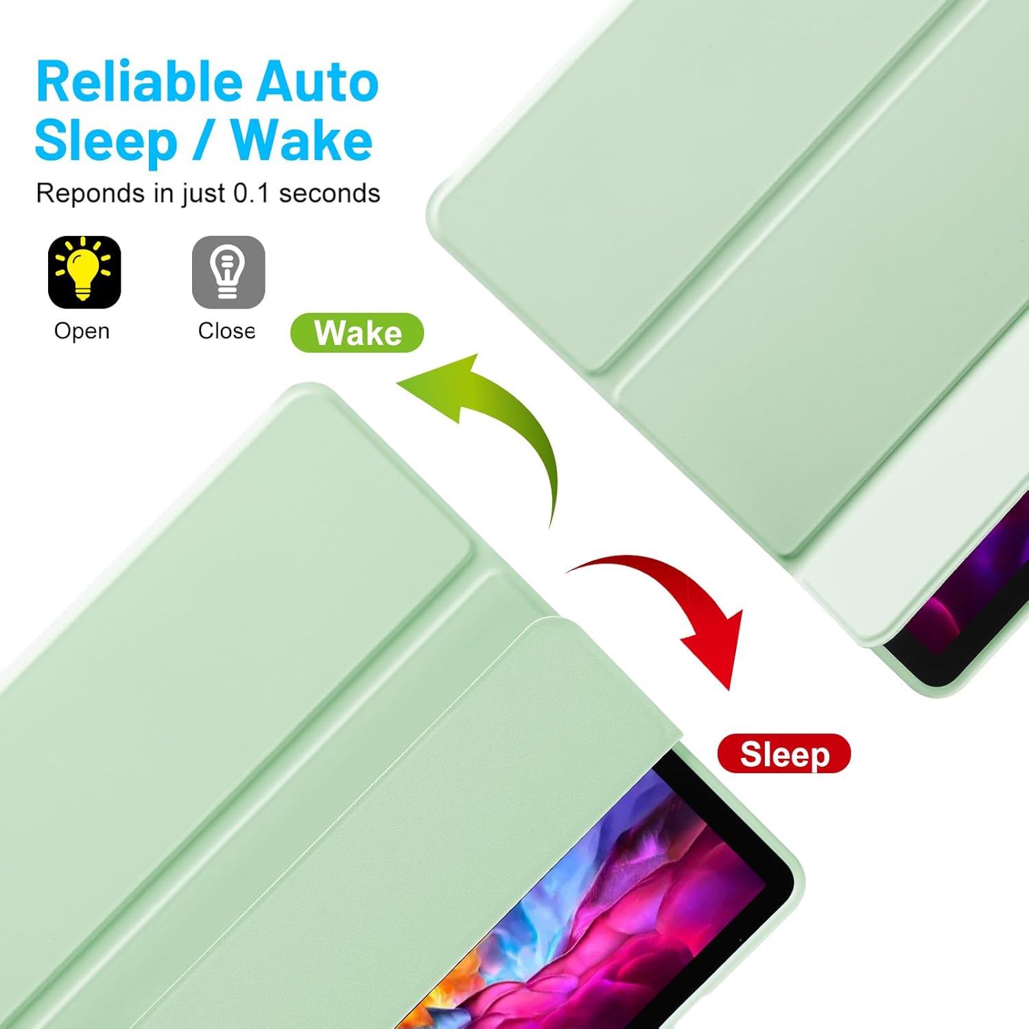Husa pentru Samsung Galaxy Tab S10+/S9+/S9Fe+, 12.4", Sigloo, UltraSlim tip stand functie sleep/wake-up si slot pentru S-Pen, Green
