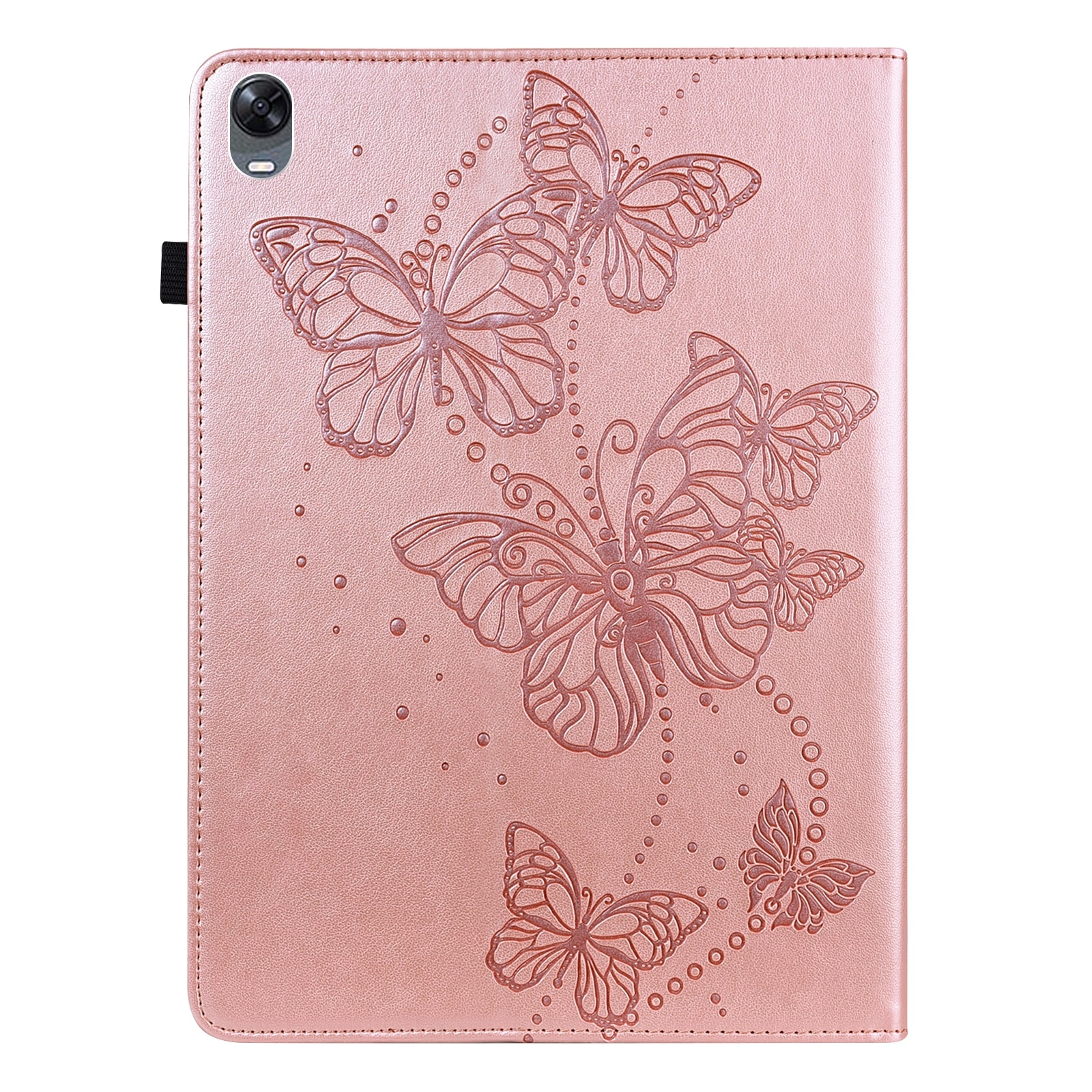 Husa tableta pentru OPPO Pad 11 inch 2022, din piele cu model floral de fluture, roz